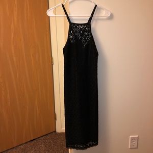 Black lace bodycon dress